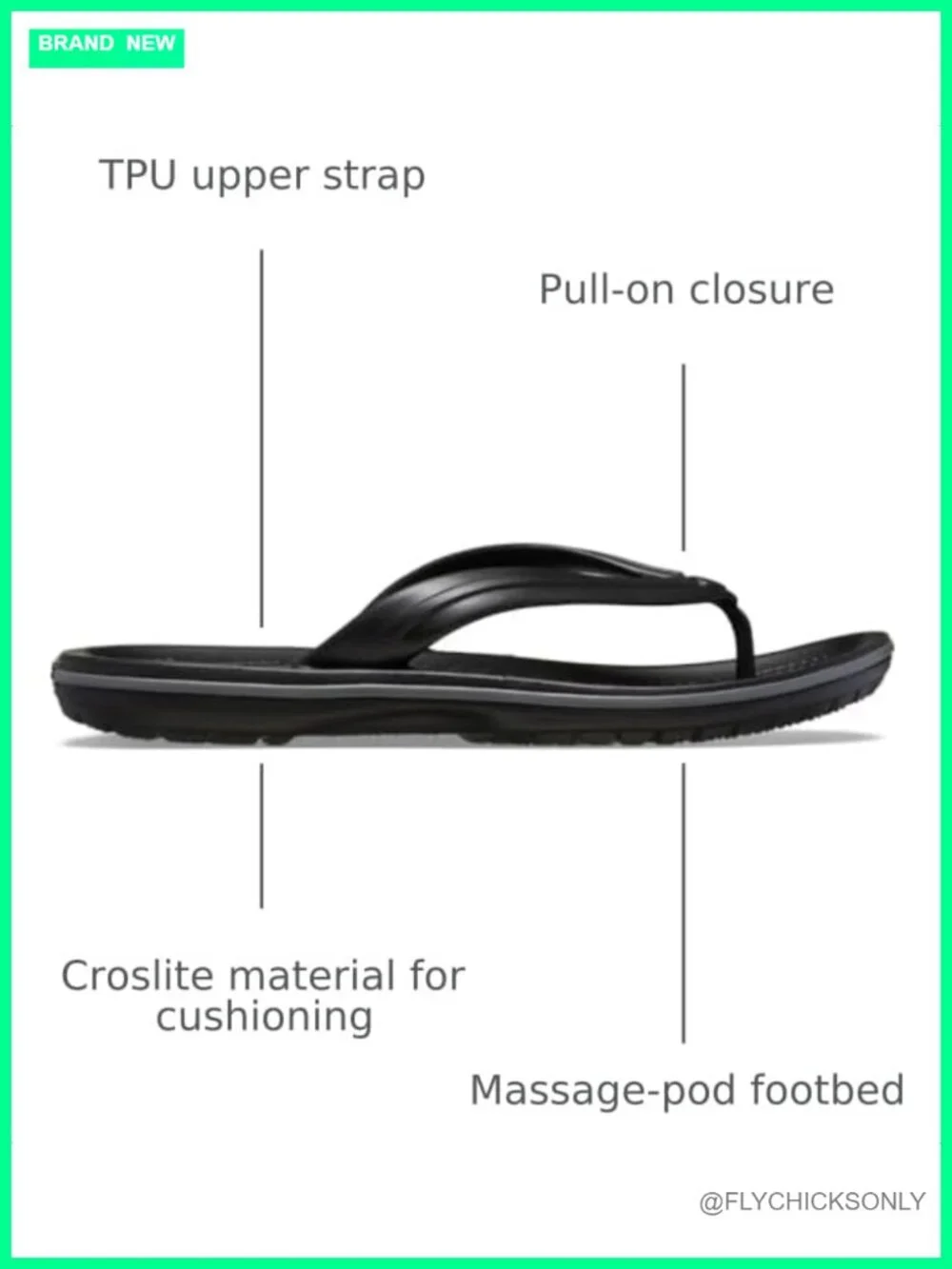 Lightweight Sporty Flip Flop Sandals with Arch Support